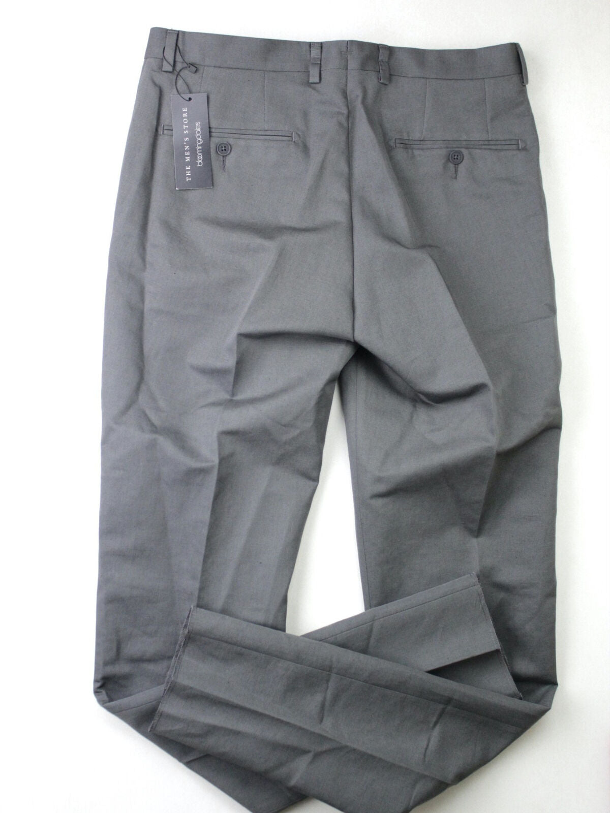 The Men's Store Bloomingdales Cotton & Linen Slim Fit Dress Pants Size 32 Grey