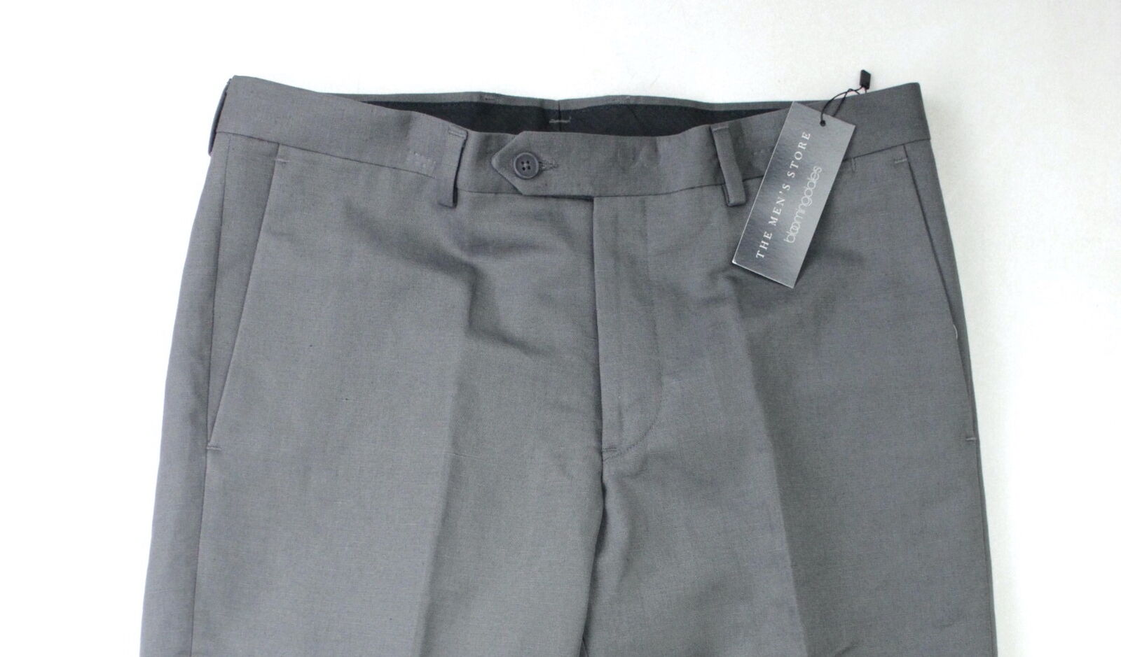 The Men's Store Bloomingdales Cotton & Linen Slim Fit Size 36 Dress Pants Grey