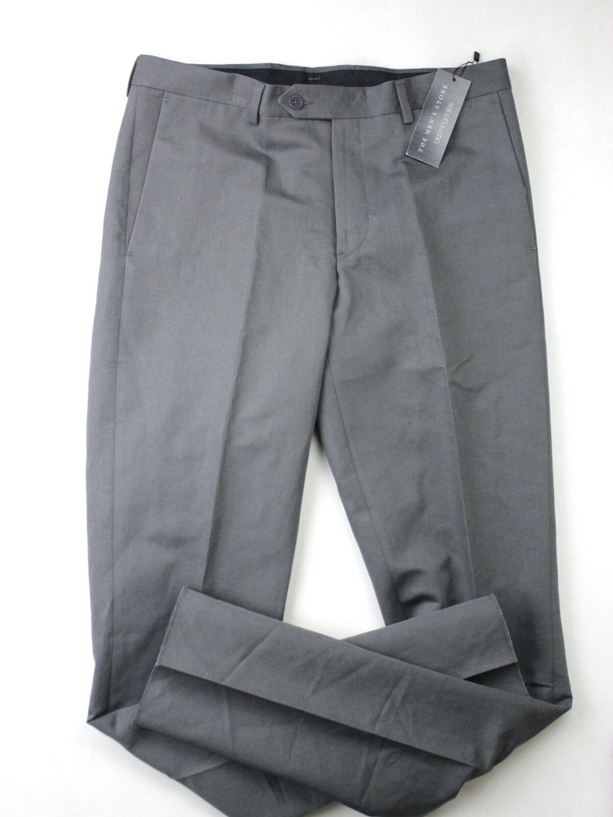 The Men's Store Bloomingdales Cotton & Linen Slim Fit Size 36 Dress Pants Grey