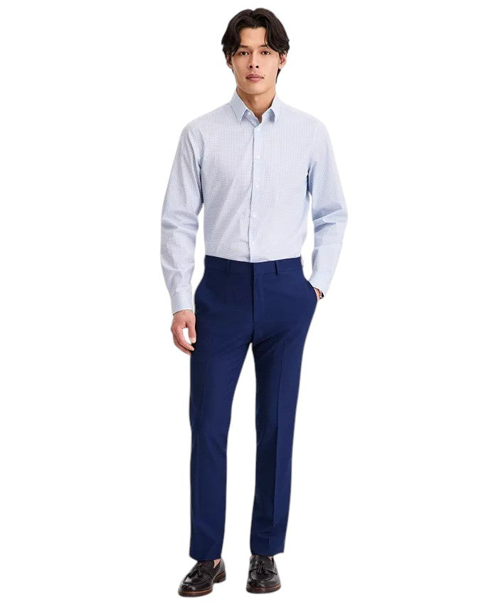 Kenneth Cole Mens Slim fit Dress Pants 38 / 29 Blue Solid
