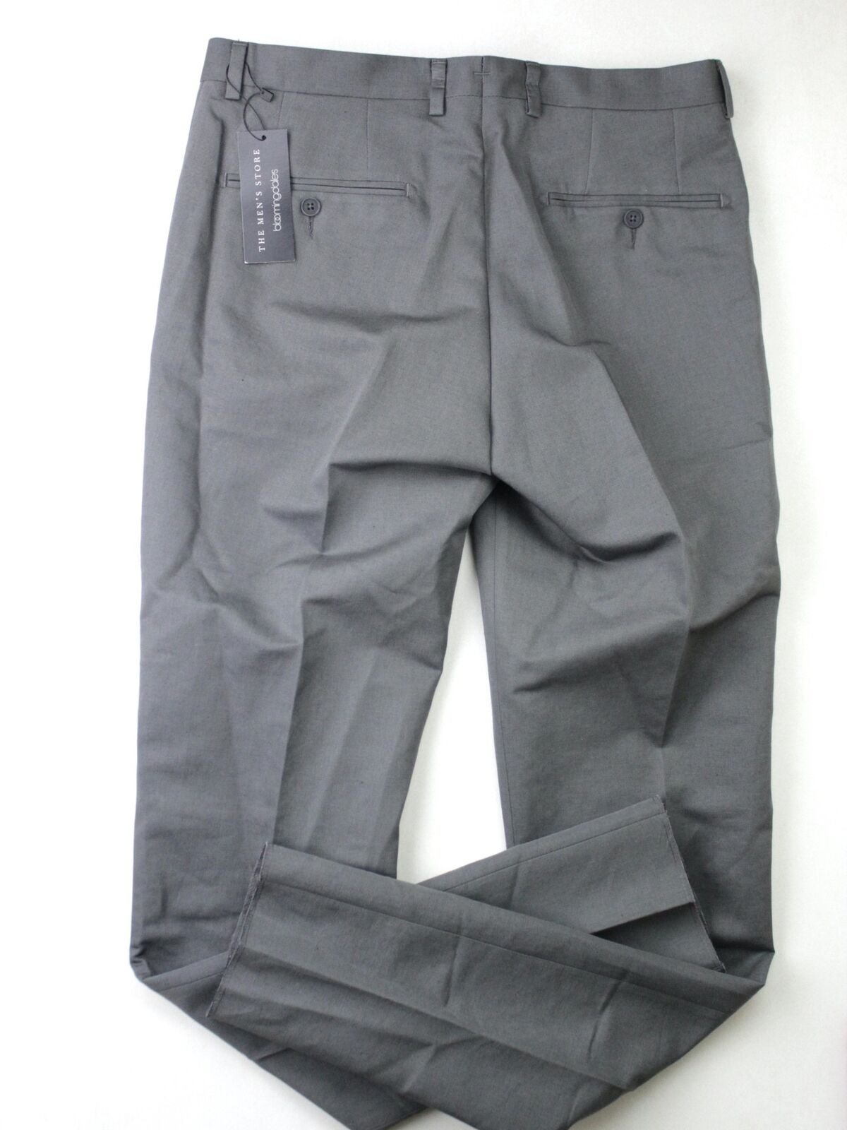 The Men's Store Bloomingdales Cotton & Linen Slim Fit Size 34 Dress Pants Grey