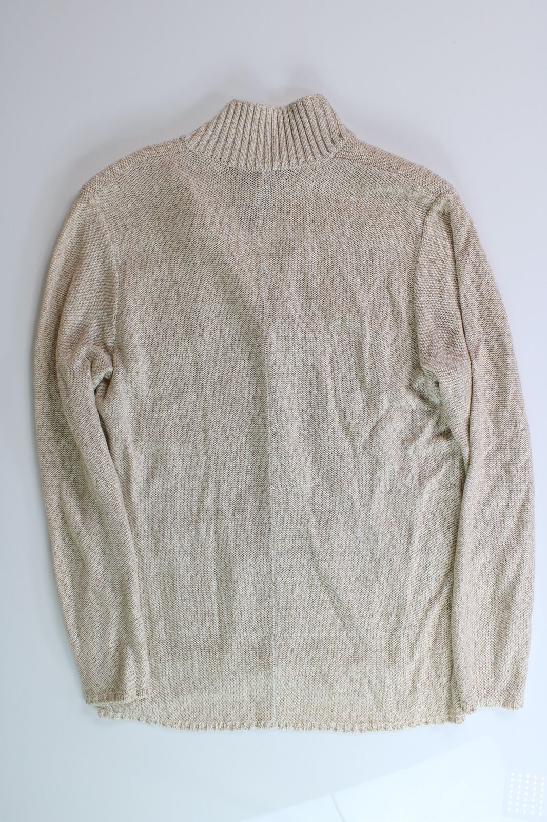 The Men's Store Bloomingdales Melange Knit Cardigan Jacket Large Sand Sweater