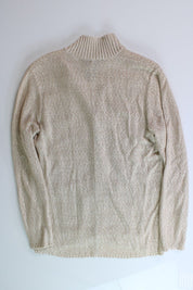 The Men's Store Bloomingdales Melange Knit Cardigan Jacket Large Sand Sweater