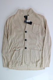 The Men's Store Bloomingdales Melange Knit Cardigan Jacket Small Sand Sweater