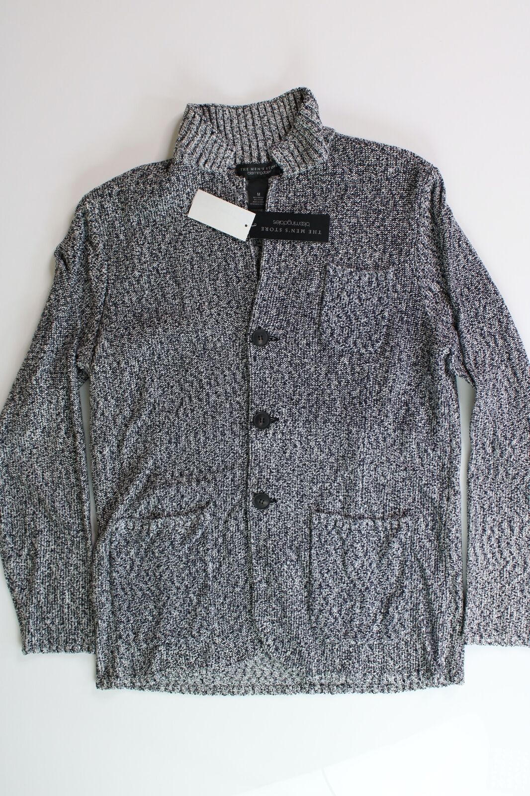 The Men's Store  Melange Knit Cardigan Jacket Large Navy Sweater