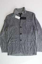 The Men's Store  Melange Knit Cardigan Jacket Large Navy Sweater