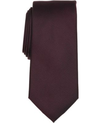 Michael Kors Mens Donlen Micro Print Classic Neck Tie Burgundy