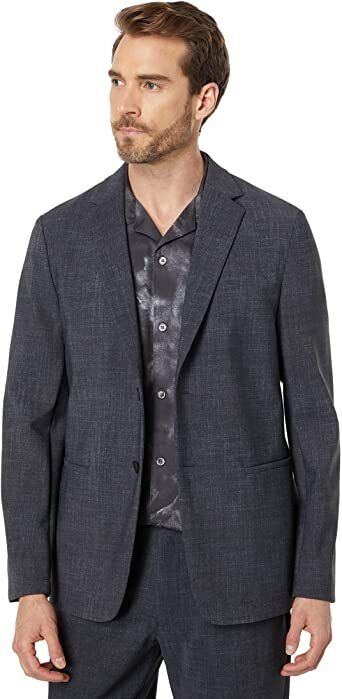 Theory Men's Clinton Slim Sport Coat 40R DPK W Precision Print Grey Melange
