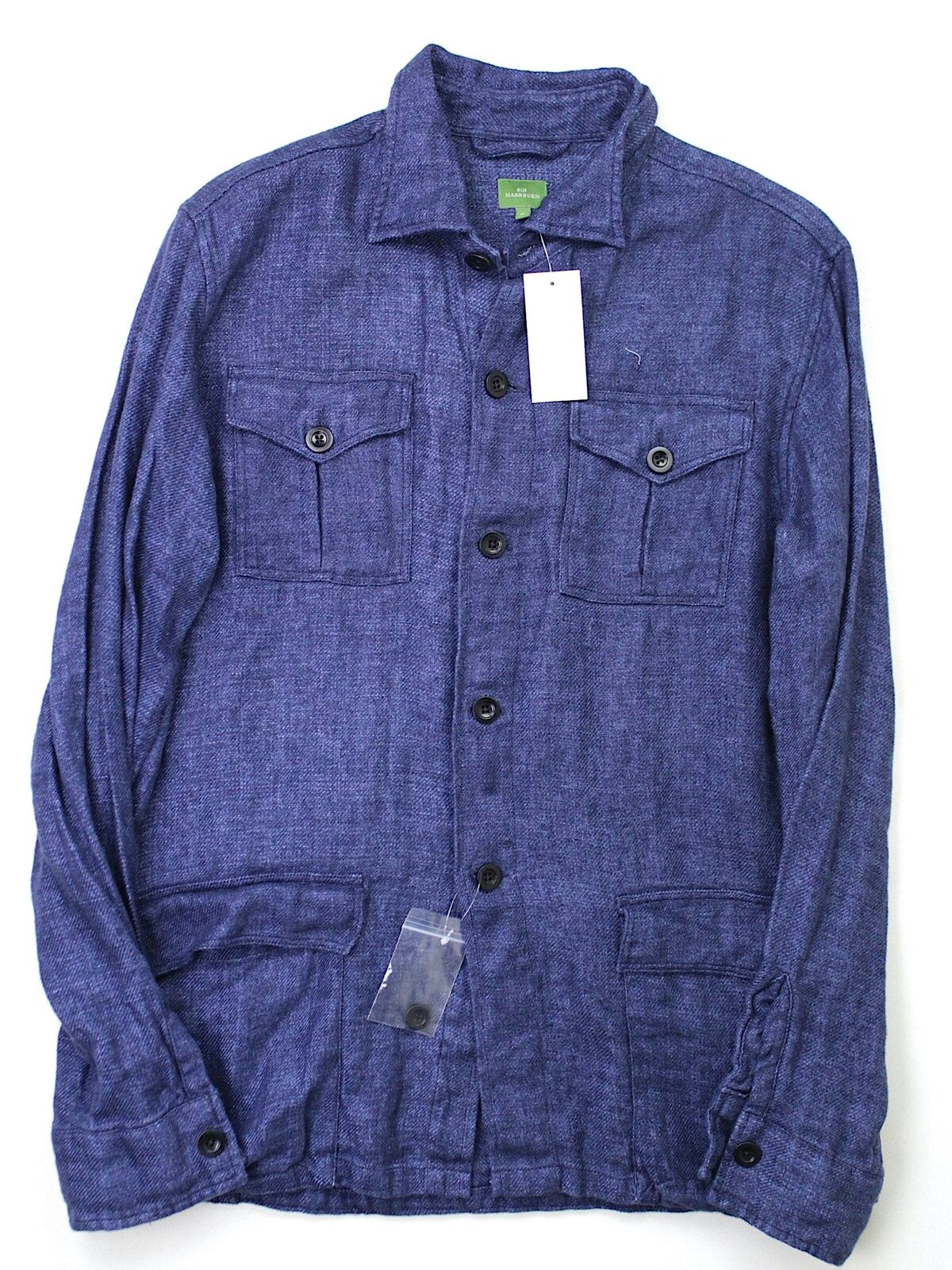 Sid Mashburn Men's Cotton Military Jacket Small Indigo Blue