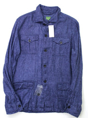 Sid Mashburn Men's Cotton Military Jacket Small Indigo Blue