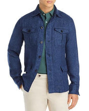 Sid Mashburn Men's Cotton Military Jacket Small Indigo Blue