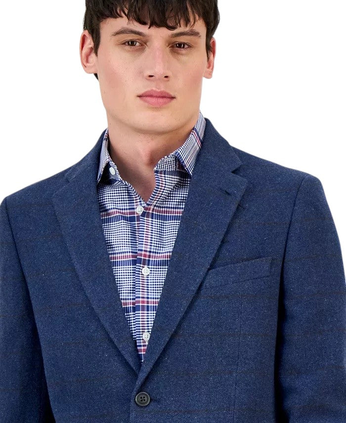 Tommy Hilfiger Mens Modern fit Wool Suit Jacket Blazer 46 R Navy Blue Check