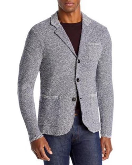 Maurizio Baldassari Mens Melange Slim Sweater Jacket Blue EU 48 US 38 Cardigan