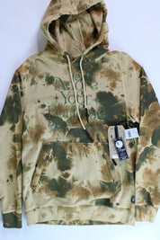 PRPS Mens Resolve Tie Dye Cotton Graphic Hoodie Sweatshirt Small Tan Green