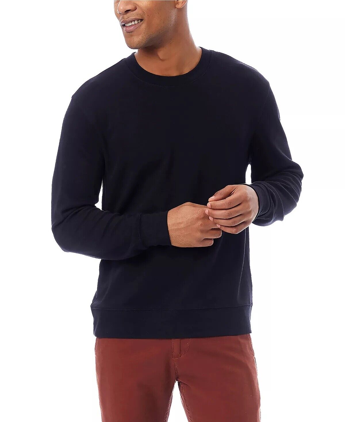 Alternative Apparel Men's Modal Interlock Lounge Sweatshirt Black Size Small