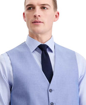 Tommy Hilfiger Mens Modern fit Button-Up Suit Vest Medium Light Blue
