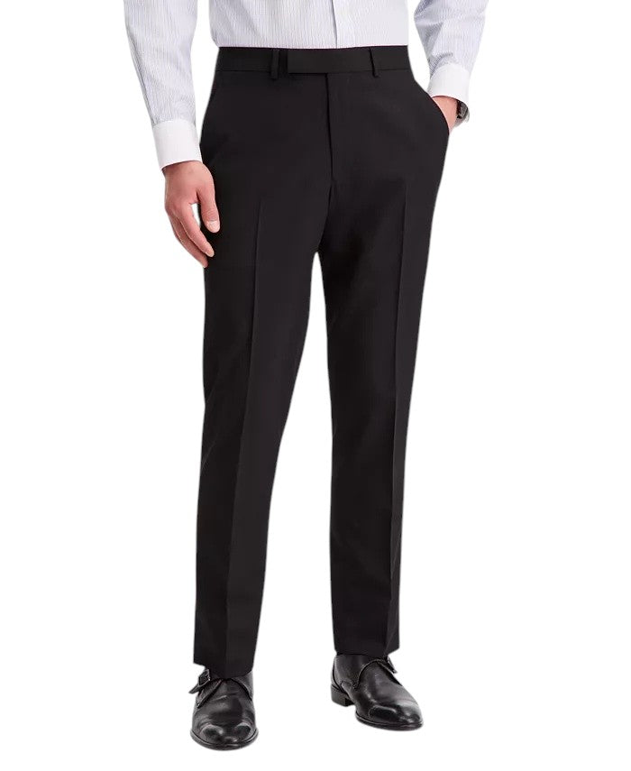 Kenneth Cole Mens Slim fit 3 Vested Piece Suit 36 S Pants 29 / 32 Black Solid