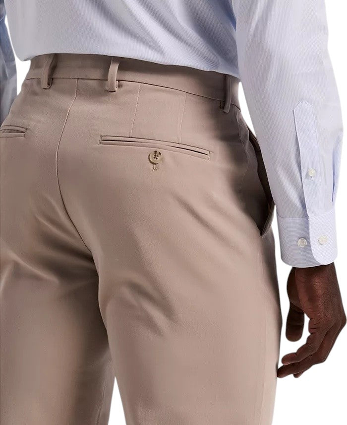 Perry Ellis Mens Modern fit Dress Pants 33 / 32 Beige Solid Stretch