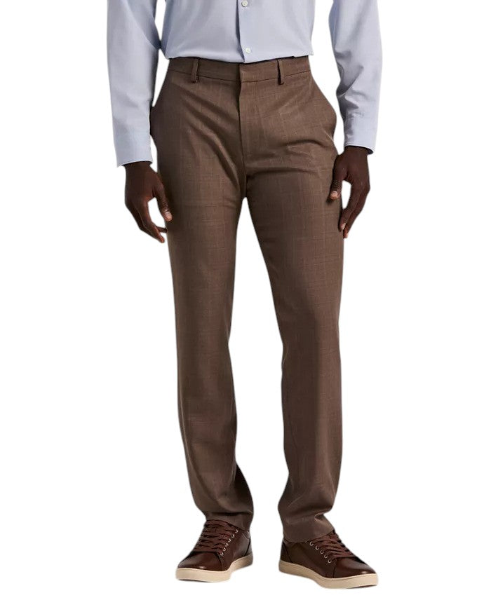 Perry Ellis Portfolio Mens Modern fit Dress Pants 38 / 29 Raindrum Brown Plaid