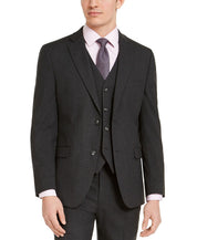 Alfani Men's Suit Jacket 42L Charcoal Grey Slim-Fit Stretch Solid Two Button