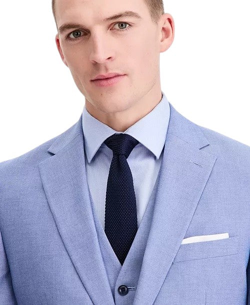 Tommy Hilfiger Mens Modern fit Cotton Suit Jacket Blazer 42 L Blue Solid Stretch