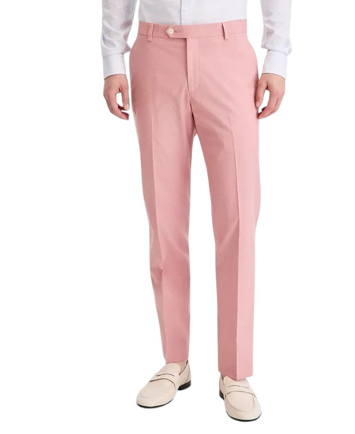 Tommy Hilfiger Mens Modern fit Cotton Dress Pants 34 / 30 Pink Solid