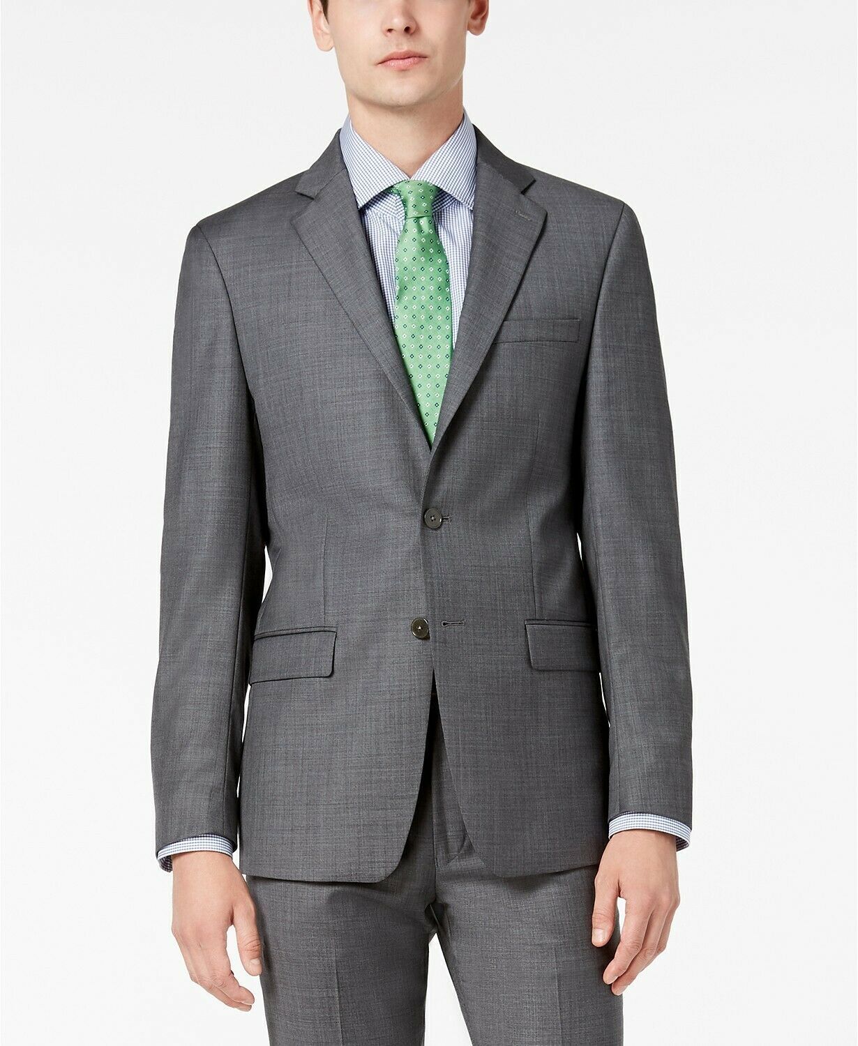 Calvin Klein Mens Slim fit Suit Jacket Blazer 36 S Charcoal Grey Solid