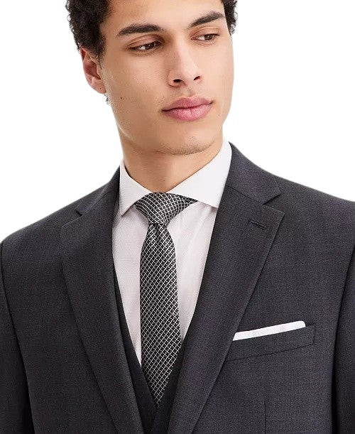 Bar Iii Mens Slim fit Wool Suit Jacket Blazer 38 R Charcoal Grey Solid Stretch