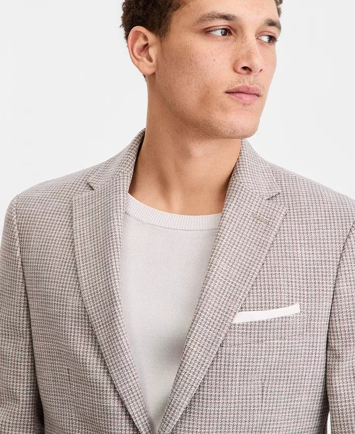 Tommy Hilfiger Mens Modern fit Sport Coat Blazer 42 R Beige Windowpane
