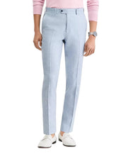 Bar Iii Mens Slim fit Linen Dress Pants 34 / 30 Blue Solid
