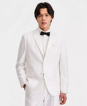 Kenneth Cole Mens Slim fit 2 Piece Tuxedo Suit 42 R Pants 35 / 32 White Solid