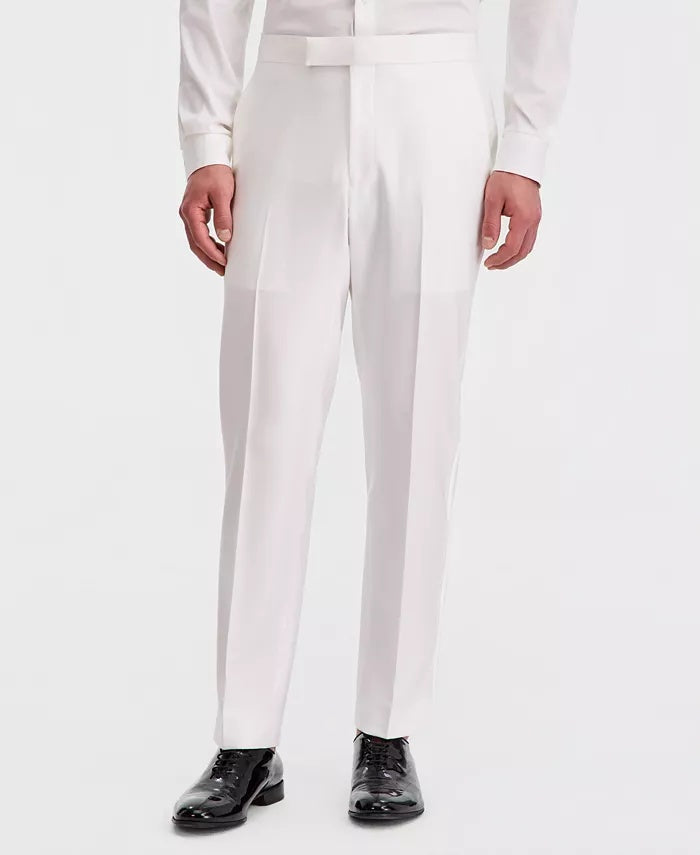 Kenneth Cole Mens Slim fit 2 Piece Tuxedo Suit 42 R Pants 35 / 32 White Solid