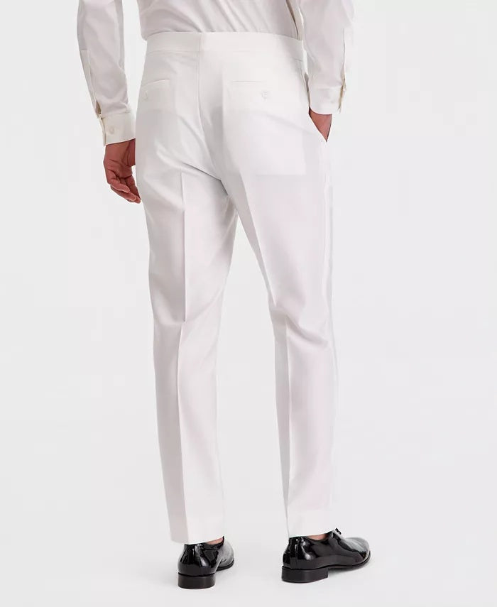 Kenneth Cole Mens Slim fit 2 Piece Tuxedo Suit 42 R Pants 35 / 32 White Solid
