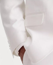 Kenneth Cole Mens Slim fit 2 Piece Tuxedo Suit 42 R Pants 35 / 32 White Solid