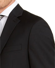 Michael Kors Men's Black Solid Suit Jacket 40L Classic-Fit Airsoft Stretch