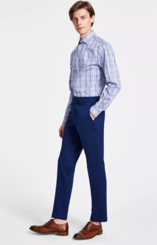 DKNY Men's Dress Pants Blue 38 x 29 Modern-Fit Solid