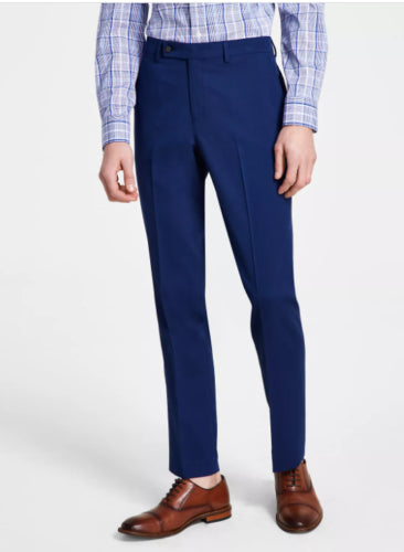 DKNY Men's Dress Pants Blue 38 x 29 Modern-Fit Solid