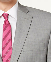 Michael Kors Men's Grey Suit Jacket 46L Classic-Fit Airsoft Stretch