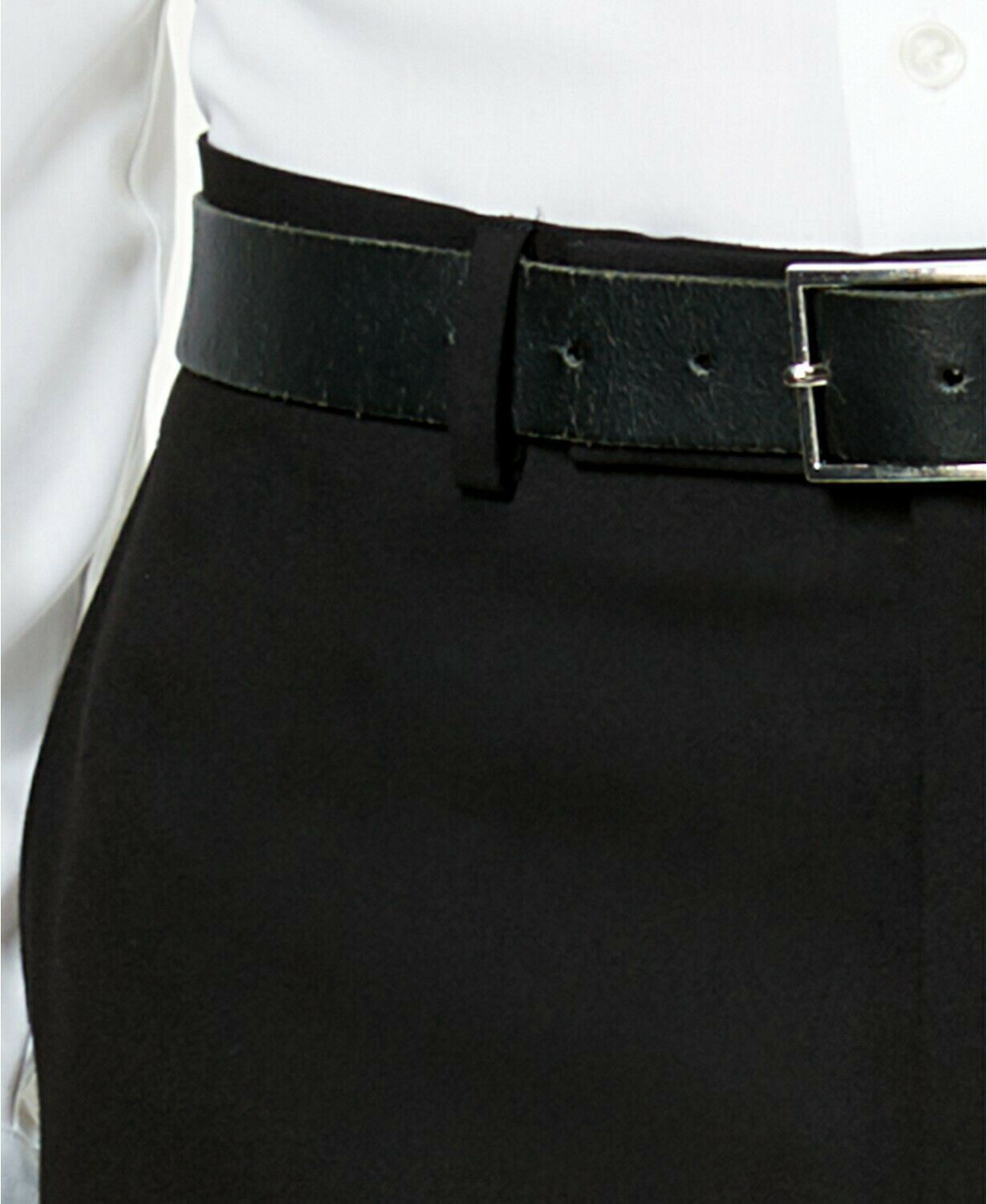 Kenneth Cole Mens Suit Dress Pants 45 x 32 Techni-Cole Black Slim-Fit Flat Pant