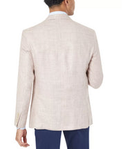 TALLIA Mens Linen Sportcoat 46R Pink Slim Fit Patterned