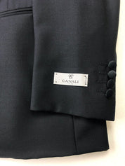 Canali Mens Two Button Black Tuxedo Jacket Size: 48 IT / 38R US Classic Fit