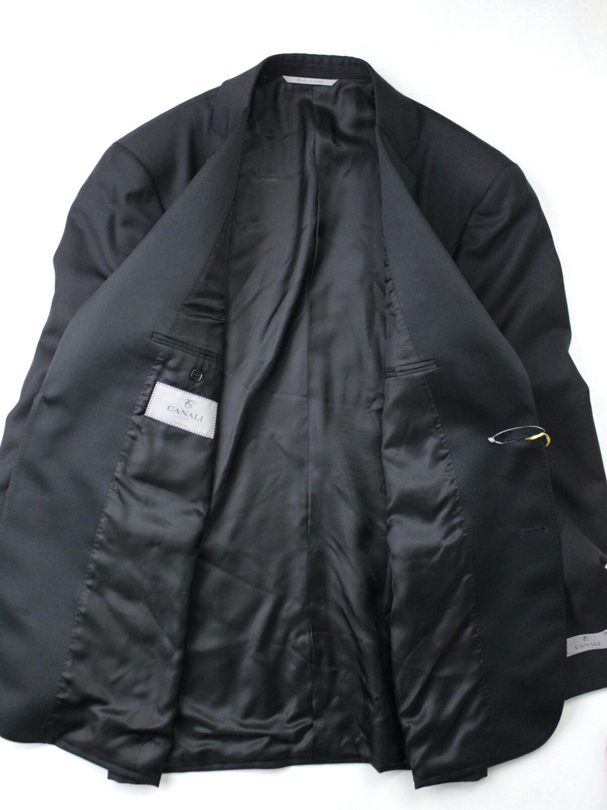 Canali Mens Two Button Black Tuxedo Jacket Size: 48 IT / 38R US Classic Fit