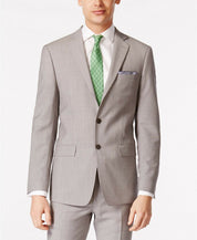 Calvin Klein Mens X-Fit Solid Slim Fit Jacket 42L Light Grey Two Button