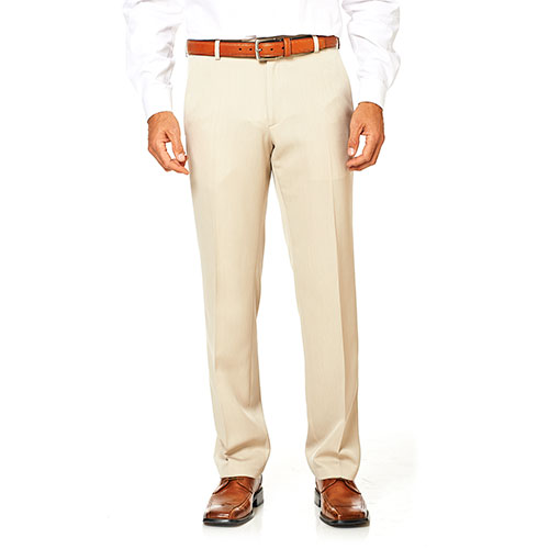 Kenneth Cole Mens Slim fit Dress Pants 36 / 29 Beige Solid Stretch