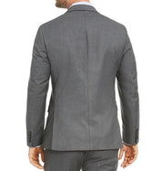 Van Heusen Men's Suit 46R / 39 x 32 Slim-Fit Mid Gray Sharkskin Flat Pant