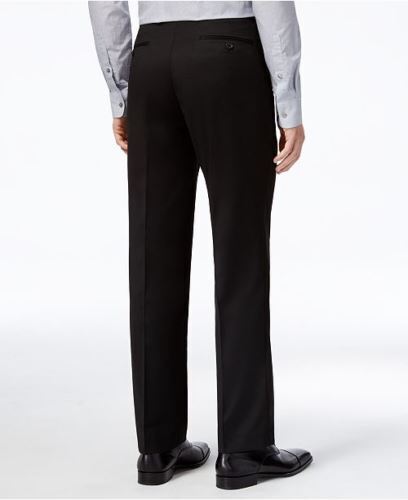 Alfani Mens 2 PC Suit 42L / 36 x 32 Black Stretch Performance Slim-Fit