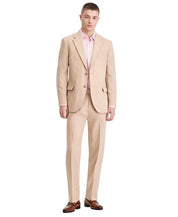 Nautica Mens Modern fit Linen  Cotton 2 Piece Suit 42 R Pants 36 / 32 Tan Solid