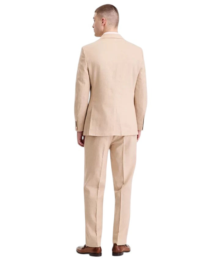 Nautica Mens Modern fit Linen  Cotton 2 Piece Suit 42 R Pants 36 / 32 Tan Solid