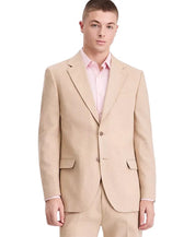 Nautica Mens Modern fit Linen  Cotton 2 Piece Suit 42 R Pants 36 / 32 Tan Solid