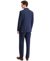 Nautica Mens Modern fit Linen 2 Piece Suit 40 R Pants 34 / 32 Blue Solid